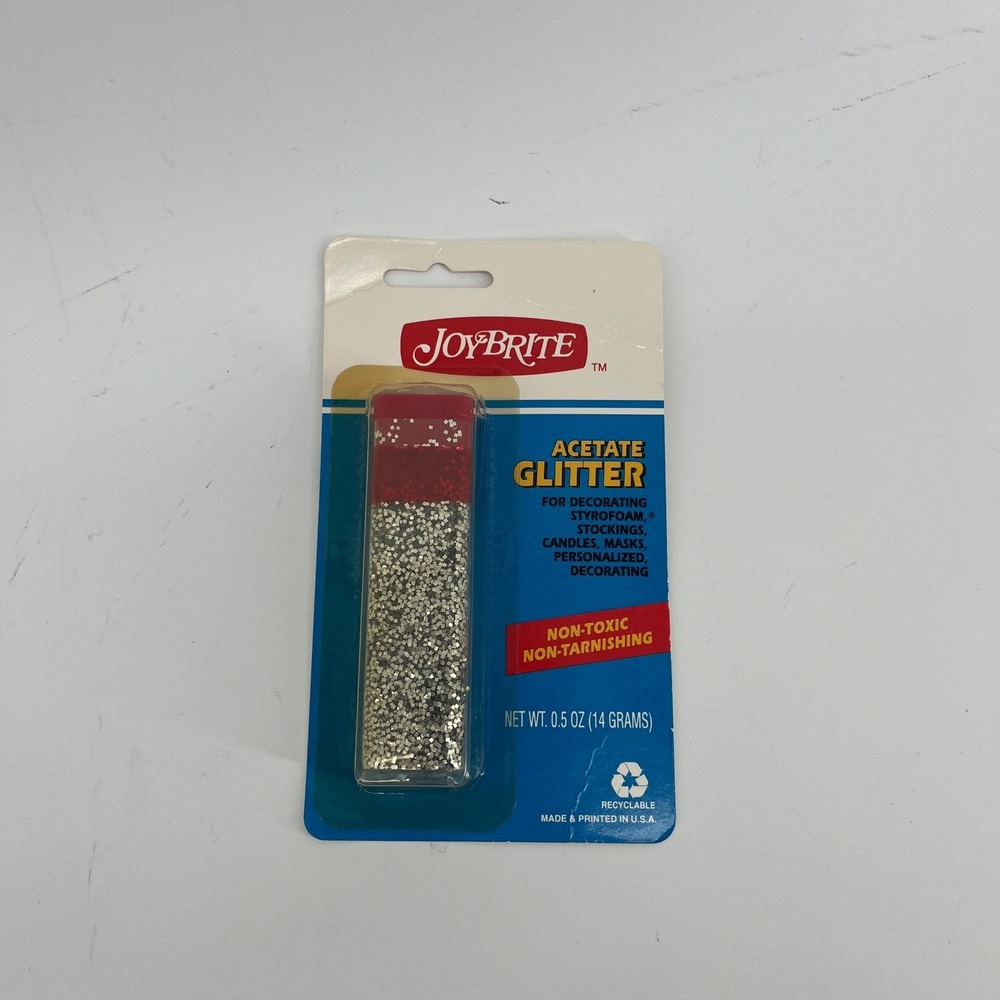 JoyBrite Acetate Glitter Silver Non-Toxic Non-Tarnishing Craft 0.5oz